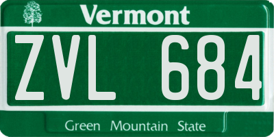 VT license plate ZVL684