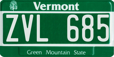 VT license plate ZVL685