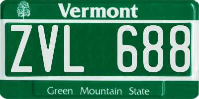 VT license plate ZVL688