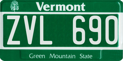 VT license plate ZVL690