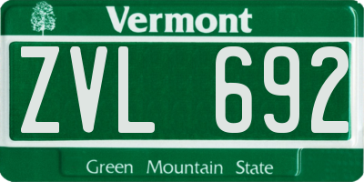 VT license plate ZVL692