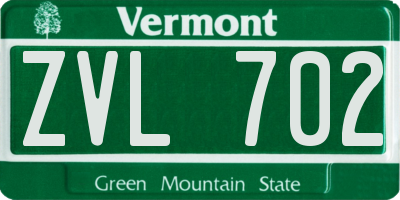 VT license plate ZVL702