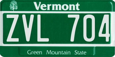 VT license plate ZVL704