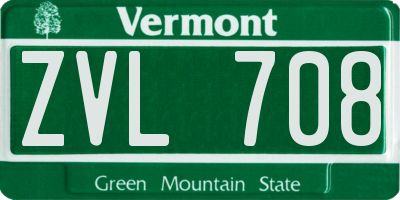VT license plate ZVL708