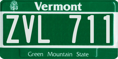 VT license plate ZVL711