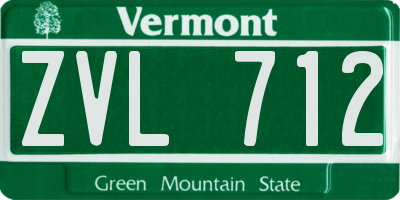 VT license plate ZVL712
