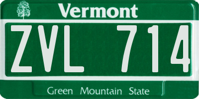 VT license plate ZVL714
