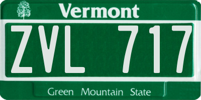 VT license plate ZVL717