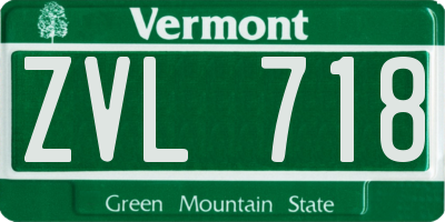 VT license plate ZVL718