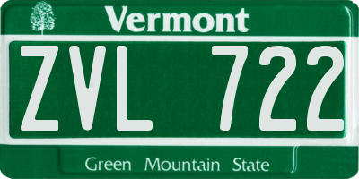 VT license plate ZVL722