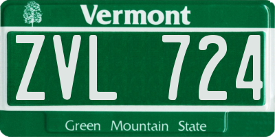 VT license plate ZVL724