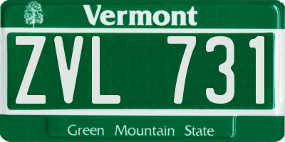 VT license plate ZVL731