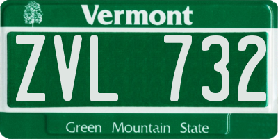 VT license plate ZVL732