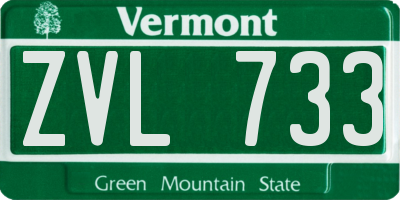 VT license plate ZVL733