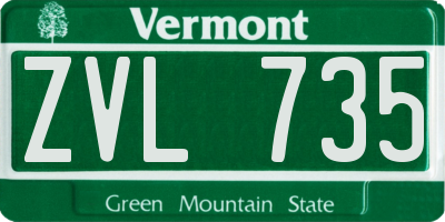 VT license plate ZVL735