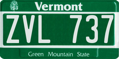 VT license plate ZVL737