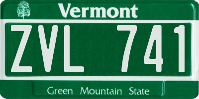 VT license plate ZVL741