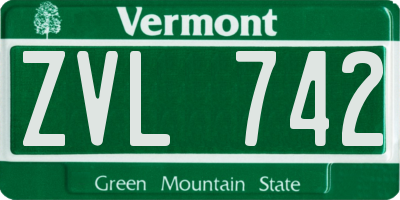 VT license plate ZVL742