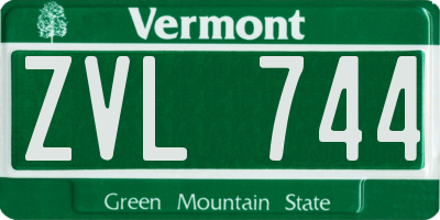 VT license plate ZVL744