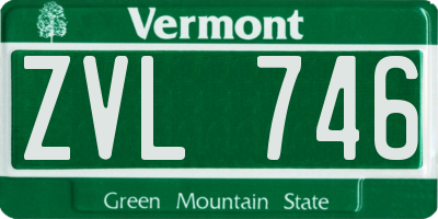 VT license plate ZVL746