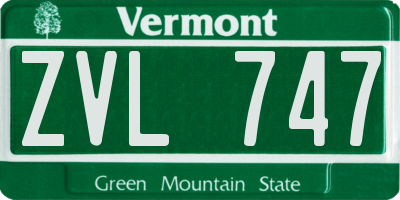 VT license plate ZVL747