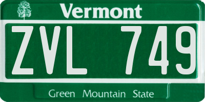 VT license plate ZVL749