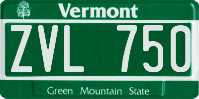 VT license plate ZVL750