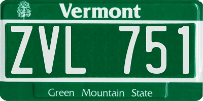 VT license plate ZVL751