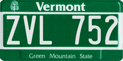 VT license plate ZVL752