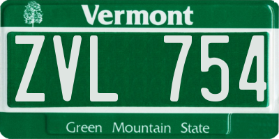 VT license plate ZVL754