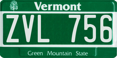 VT license plate ZVL756