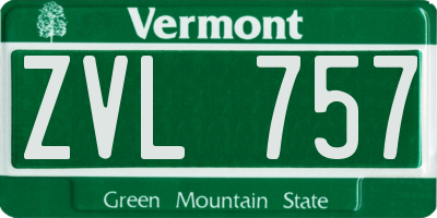 VT license plate ZVL757