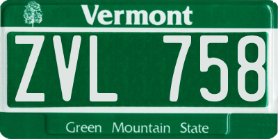 VT license plate ZVL758