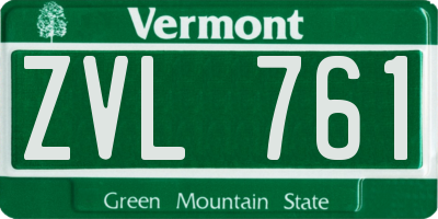 VT license plate ZVL761