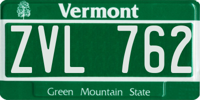 VT license plate ZVL762