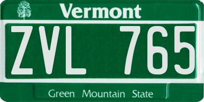 VT license plate ZVL765