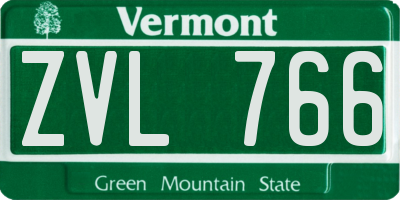 VT license plate ZVL766