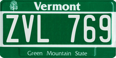 VT license plate ZVL769