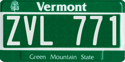 VT license plate ZVL771