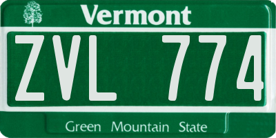 VT license plate ZVL774