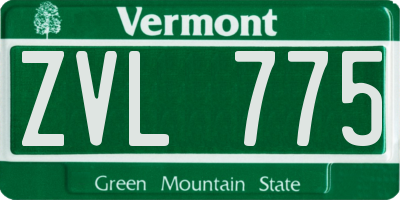 VT license plate ZVL775