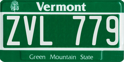 VT license plate ZVL779
