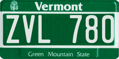 VT license plate ZVL780