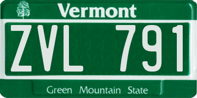 VT license plate ZVL791