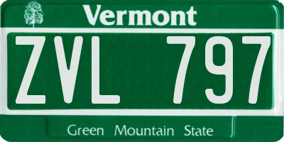 VT license plate ZVL797
