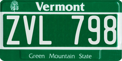 VT license plate ZVL798