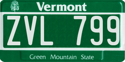 VT license plate ZVL799