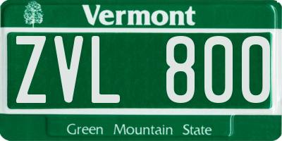 VT license plate ZVL800