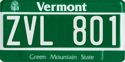 VT license plate ZVL801