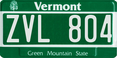 VT license plate ZVL804